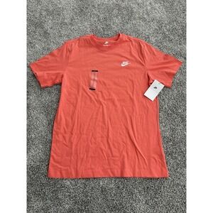 Nike Mens Sportswear Club Tee Coral Orange AR4997-814 Size M‎ NEW